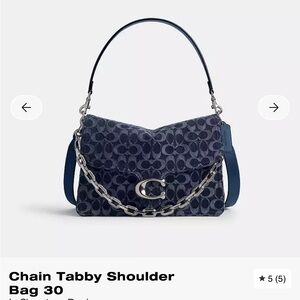 Dark Denim Signature Chain Tabby 30